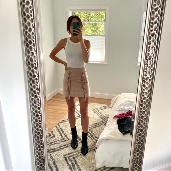 Brittany Aldean Suede Fringe Skirt - Picture 2 of 4